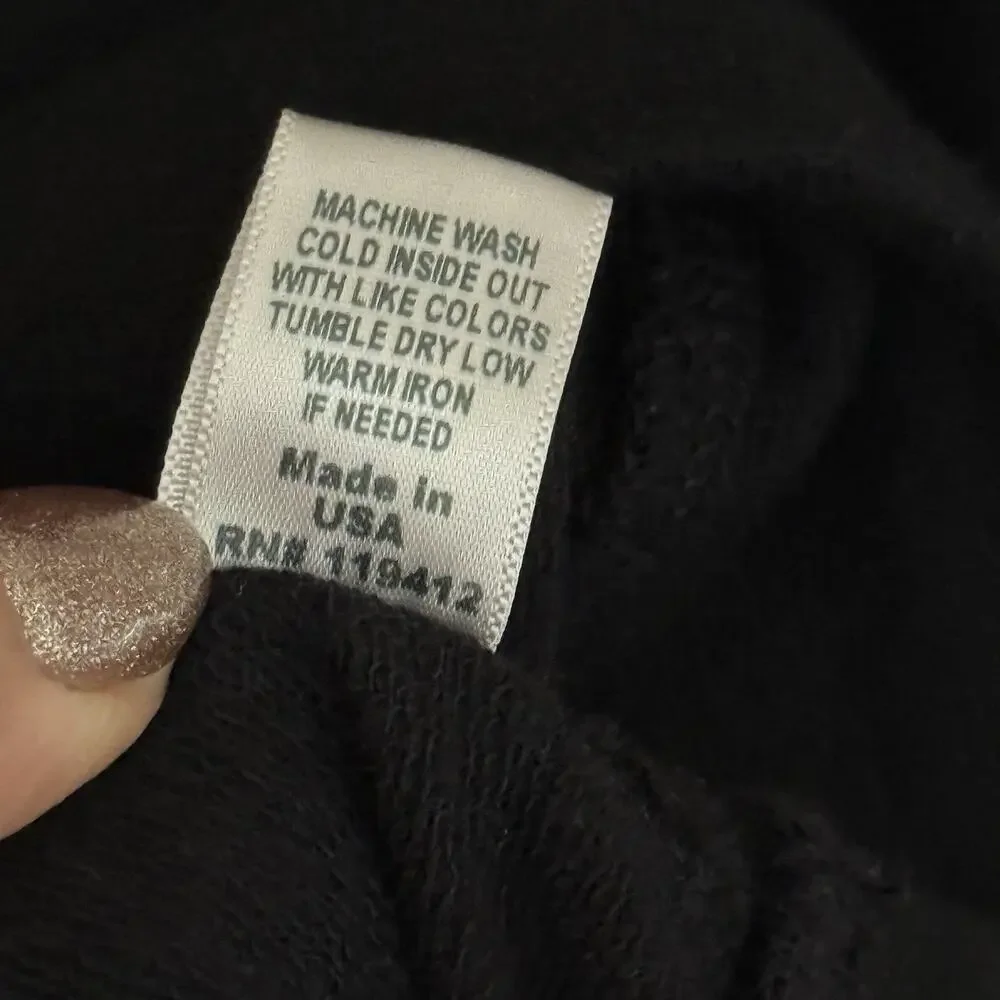Monrow Sweatshirt Women XS Open Sleeve Pullover Black USA Soft Stretch Crew Neck